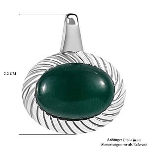 Green Onyx 6.50 ctw Solitaire Pendant without Chain in Stainless Steel