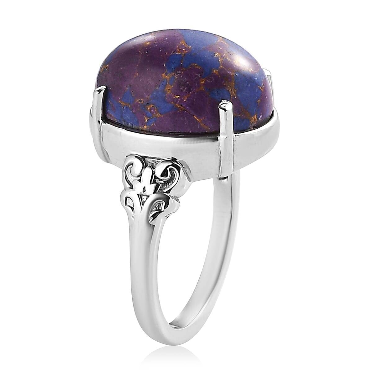 Mojave Purple Turquoise Solitaire Ring in Stainless Steel (Size 6.0) 9.40 ctw image number 3
