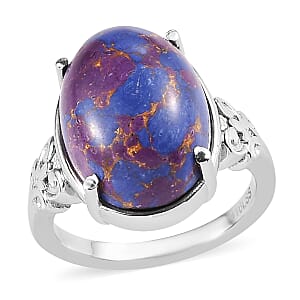 Mojave Purple Turquoise Solitaire Ring in Stainless Steel (Size 7.0) 9.40 ctw