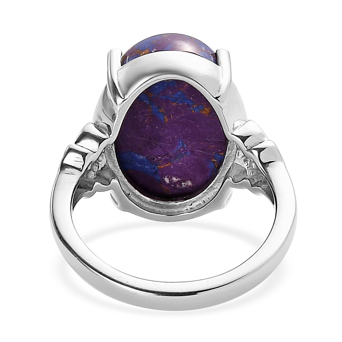 Mojave Purple Turquoise Solitaire Ring in Stainless Steel (Size 7.0) 9.40 ctw image number 4