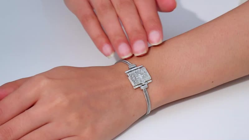 Sterling Silver Bible Cross Bracelet (6.50-8.0In) 14.75 Grams