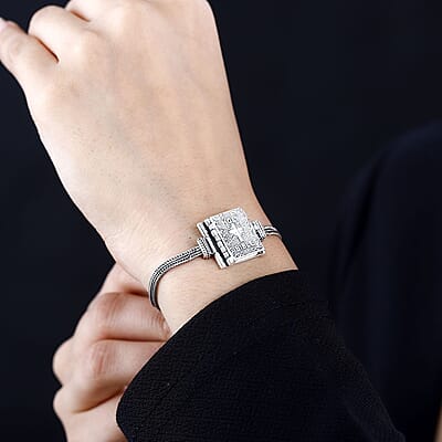 Sterling Silver Bible Cross Bracelet (6.50-8.0In) 14.75 Grams
