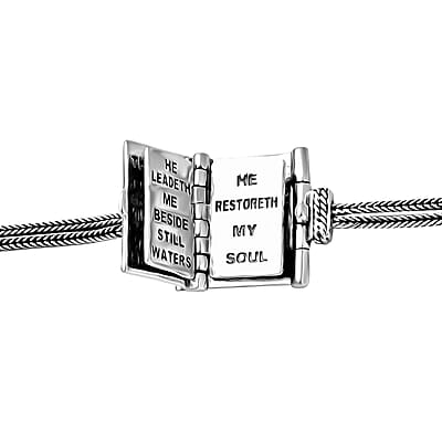 Sterling Silver Bible Cross Bracelet (6.50-8.0In) 14.75 Grams
