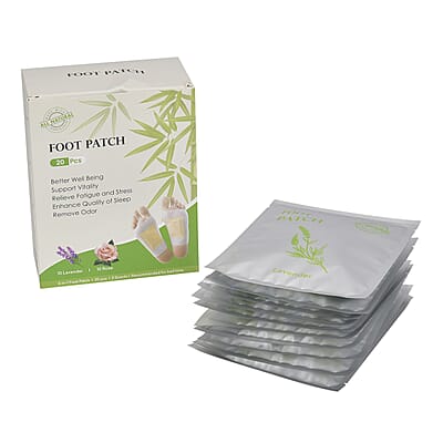 Livmore Set of 20 Detox Foot Patches - 10 pcs Lavender and 10 pcs Rose Foot Pads