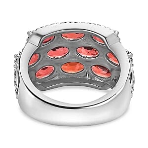 Mozambique Garnet 5.68 ctw Ring in Stainless Steel (Size 6.5)
