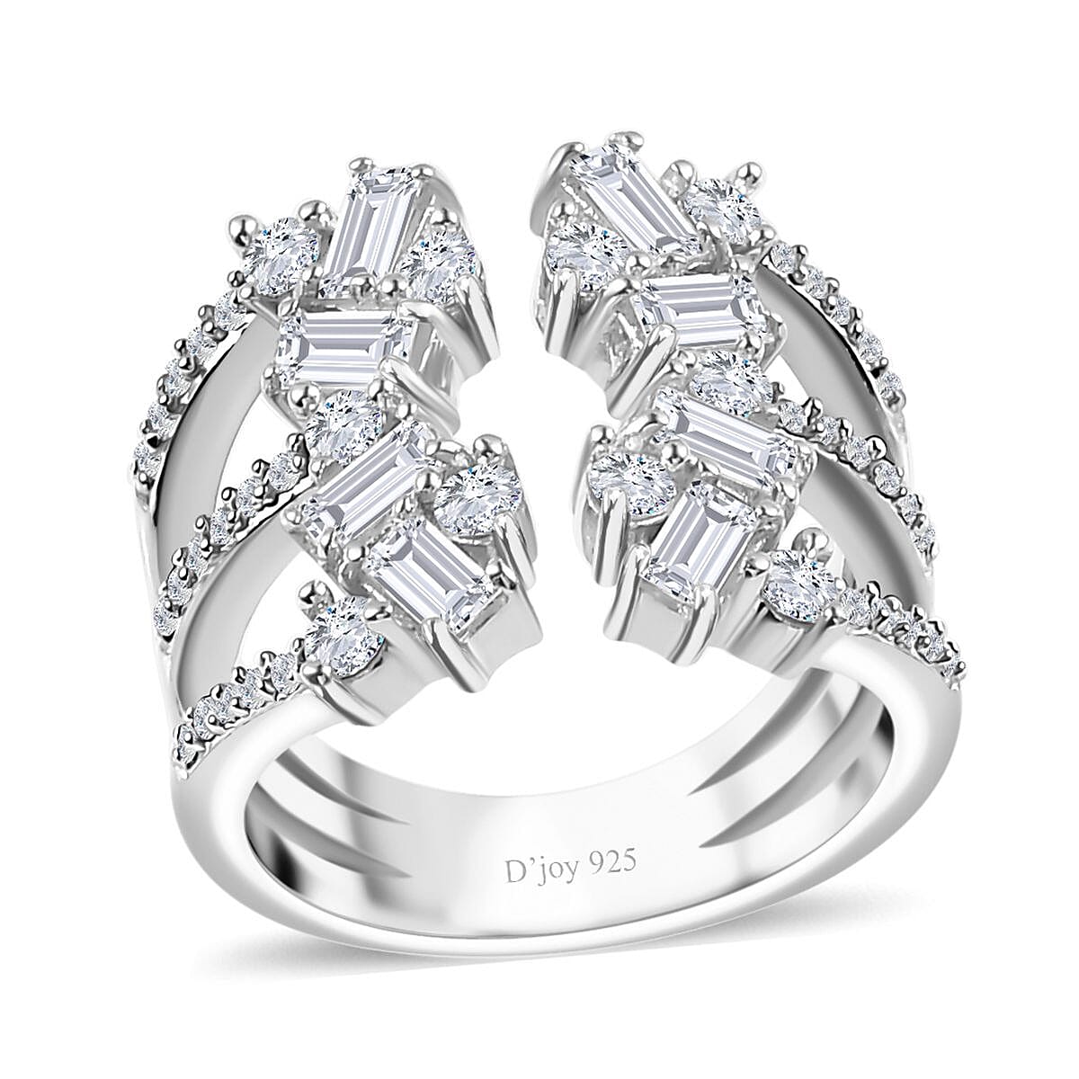 Moissanite 1.50 ctw Ring in Platinum Over Sterling Silver (Size 6.0)  image number 0