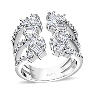 Moissanite 1.50 ctw Ring in Platinum Over Sterling Silver (Size 6.0) 