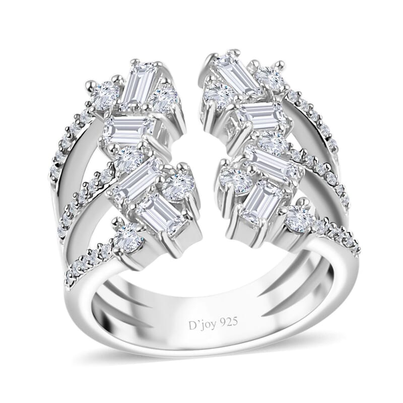 Moissanite 1.50 ctw Ring in Platinum Over Sterling Silver (Size 6.0) 