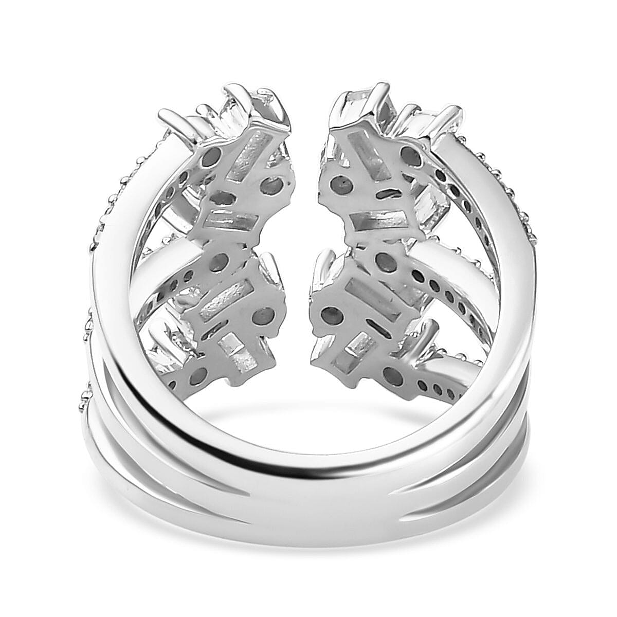Moissanite 1.50 ctw Ring in Platinum Over Sterling Silver (Size 6.0)  image number 4