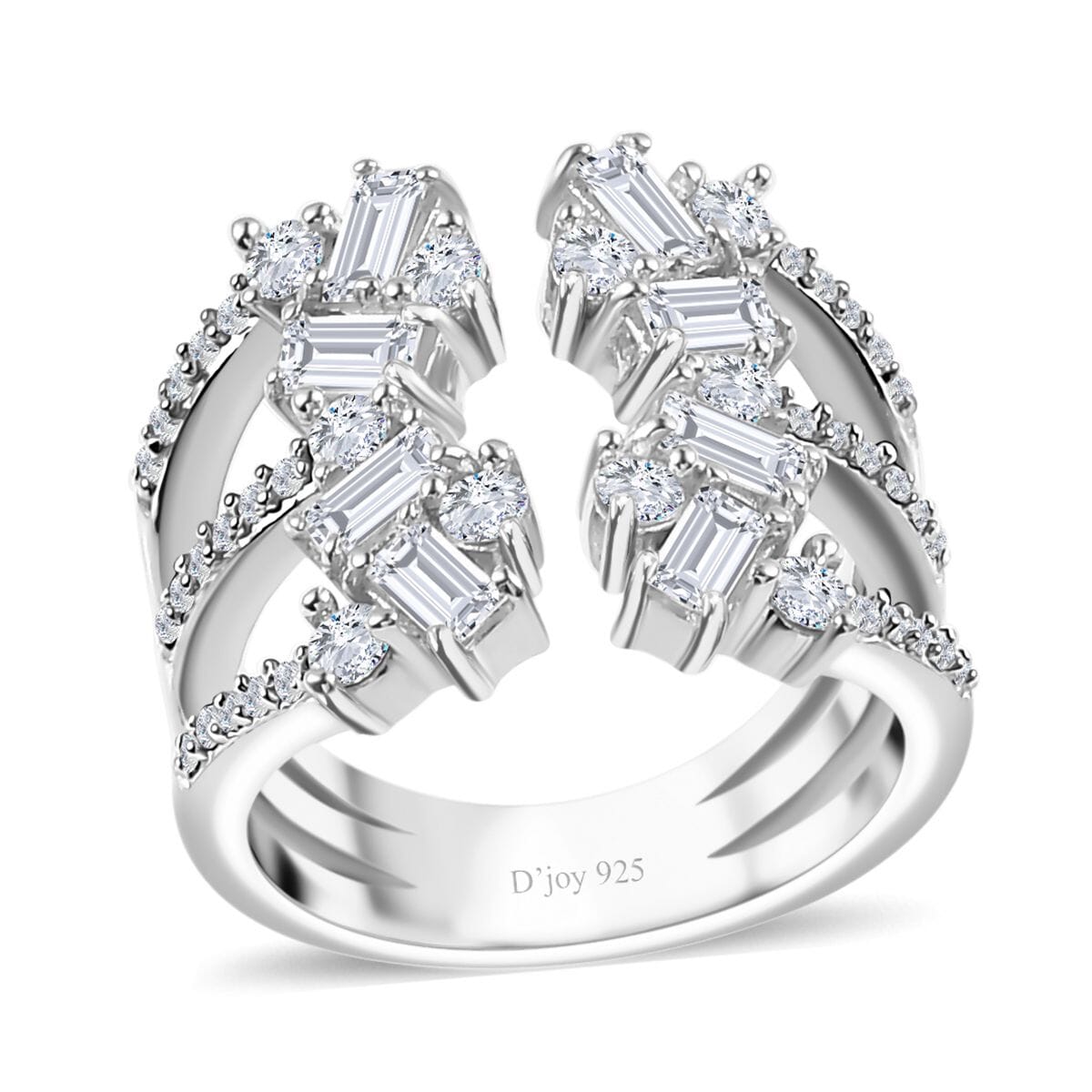 Moissanite 1.50 ctw Ring in Platinum Over Sterling Silver (Size 9.0) image number 0