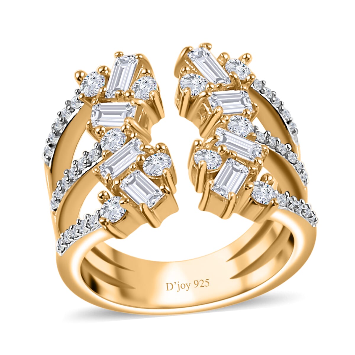 Moissanite 1.50 ctw Ring in 14K Yellow Gold Over Sterling Silver (Size 6.0) image number 0