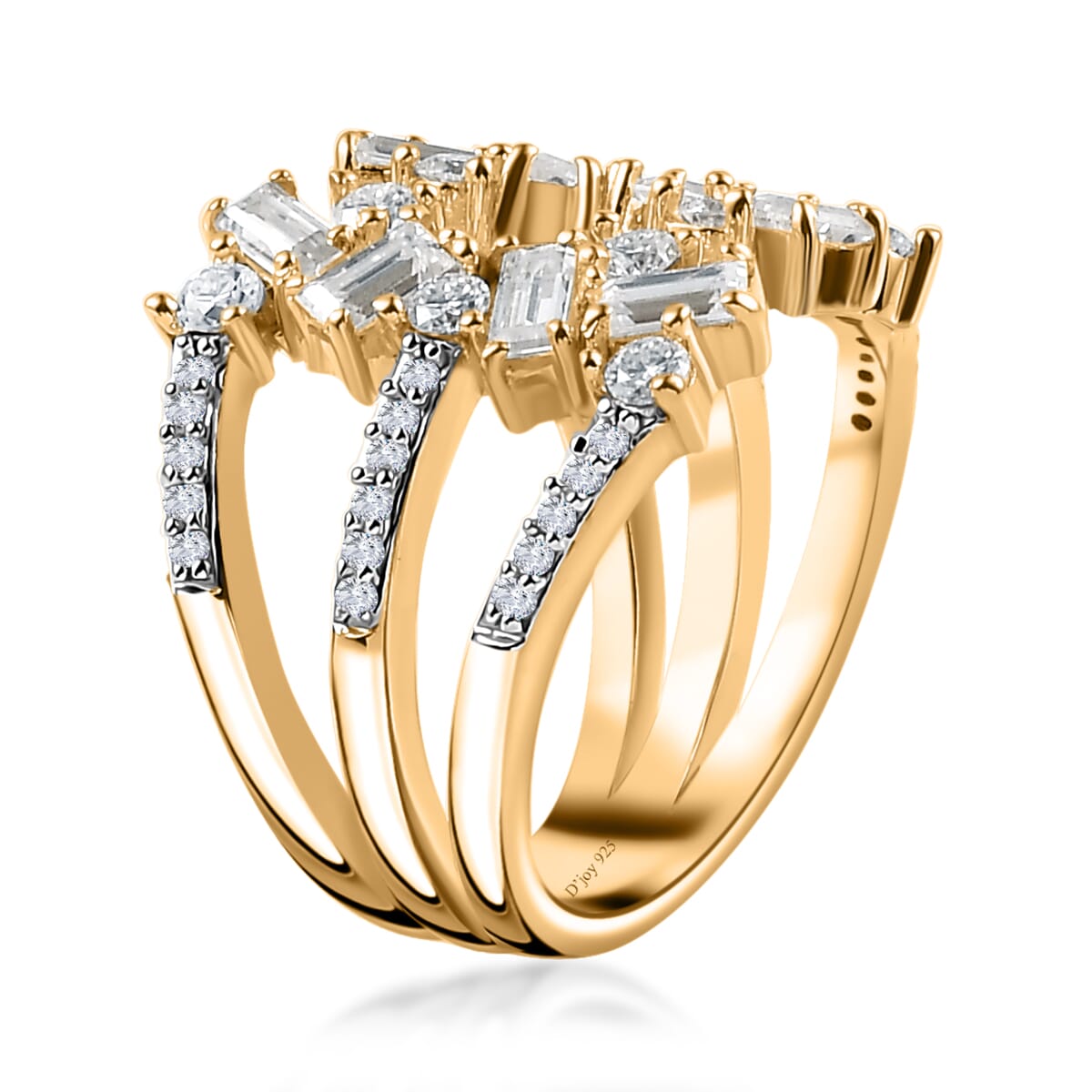 Moissanite 1.50 ctw Ring in 14K Yellow Gold Over Sterling Silver (Size 6.0) image number 3