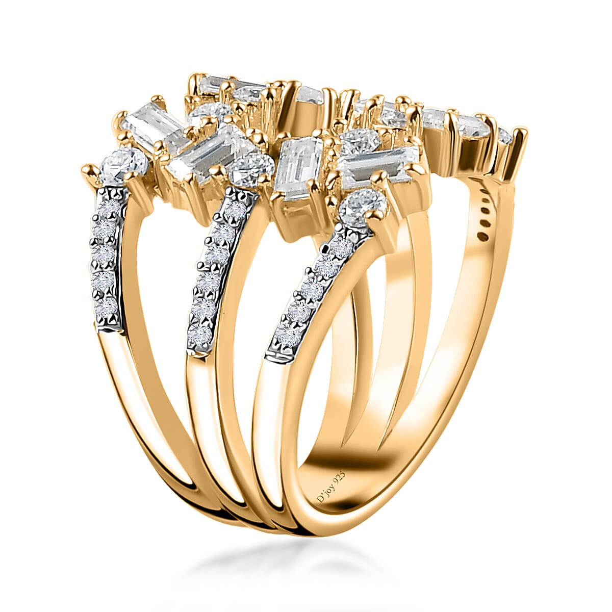 Moissanite 1.50 ctw Ring in 14K Yellow Gold Over Sterling Silver (Size 7.0) image number 3