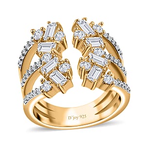 Moissanite 1.50 ctw Ring in 14K Vermeil Yellow Gold Over Sterling Silver (Size 9.0)