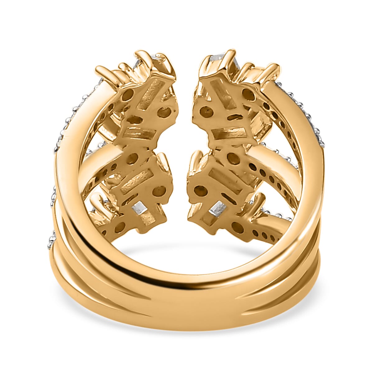 Moissanite 1.50 ctw Ring in 14K Vermeil Yellow Gold Over Sterling Silver (Size 9.0) image number 4
