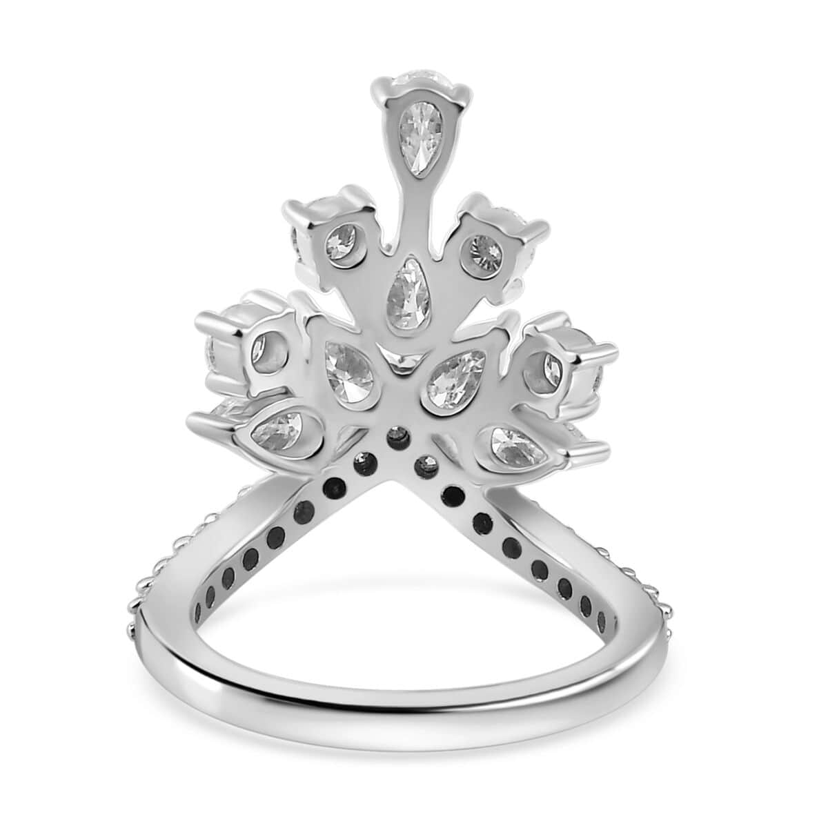 Moissanite Ring in Platinum Over Sterling Silver (Size 6.0) 2.10 ctw image number 4