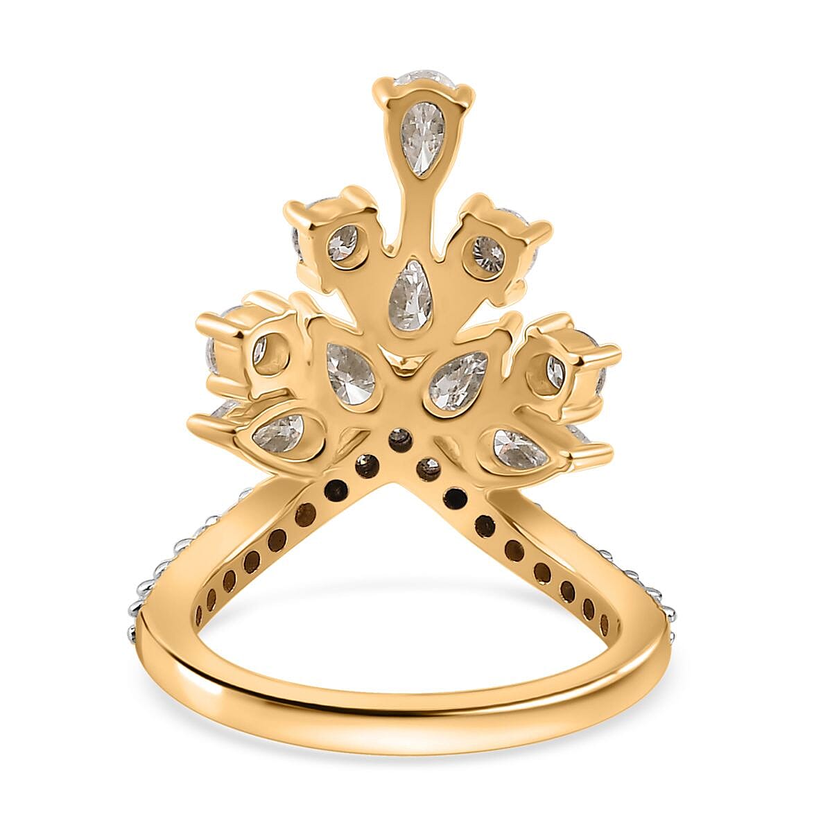 Moissanite Ring in 14K Yellow Gold Over Sterling Silver (Size 6.0) 2.10 ctw image number 4