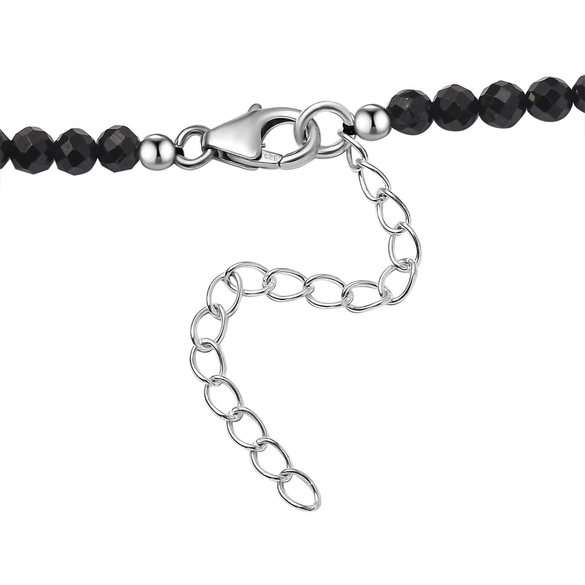 Thai Black Spinel and Multi-Tourmaline Floral Pendant with Beaded Necklace 18-20 Inches in Platinum Over Sterling Silver 97.10 ctw image number 4