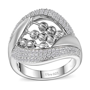 Moissanite 1.00 ctw Ring in Platinum Over Sterling Silver (Size 6.0)