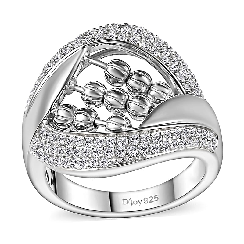 Moissanite 1.00 ctw Ring in Platinum Over Sterling Silver (Size 6.0)