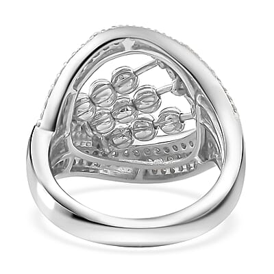 Moissanite 1.00 ctw Ring in Platinum Over Sterling Silver (Size 6.0)