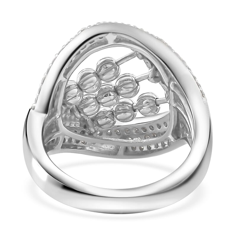 Moissanite 1.00 ctw Ring in Platinum Over Sterling Silver (Size 6.0)