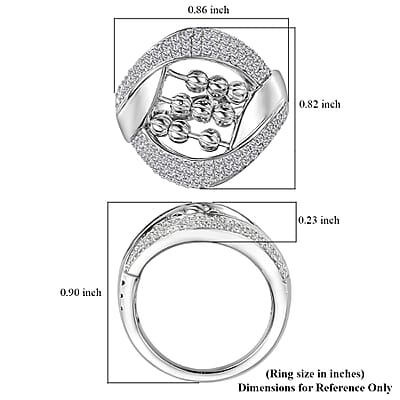 Moissanite 1.00 ctw Ring in Platinum Over Sterling Silver (Size 6.0)