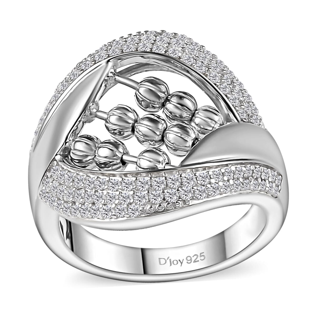 Moissanite 1.00 ctw Ring in Platinum Over Sterling Silver (Size 9.0) image number 0