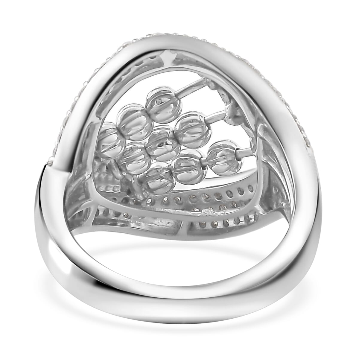 Moissanite 1.00 ctw Ring in Platinum Over Sterling Silver (Size 9.0) image number 4