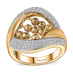 Moissanite 1.00 ctw Ring in 14K Yelllow Gold Over Sterling Silver (Size 7.0)