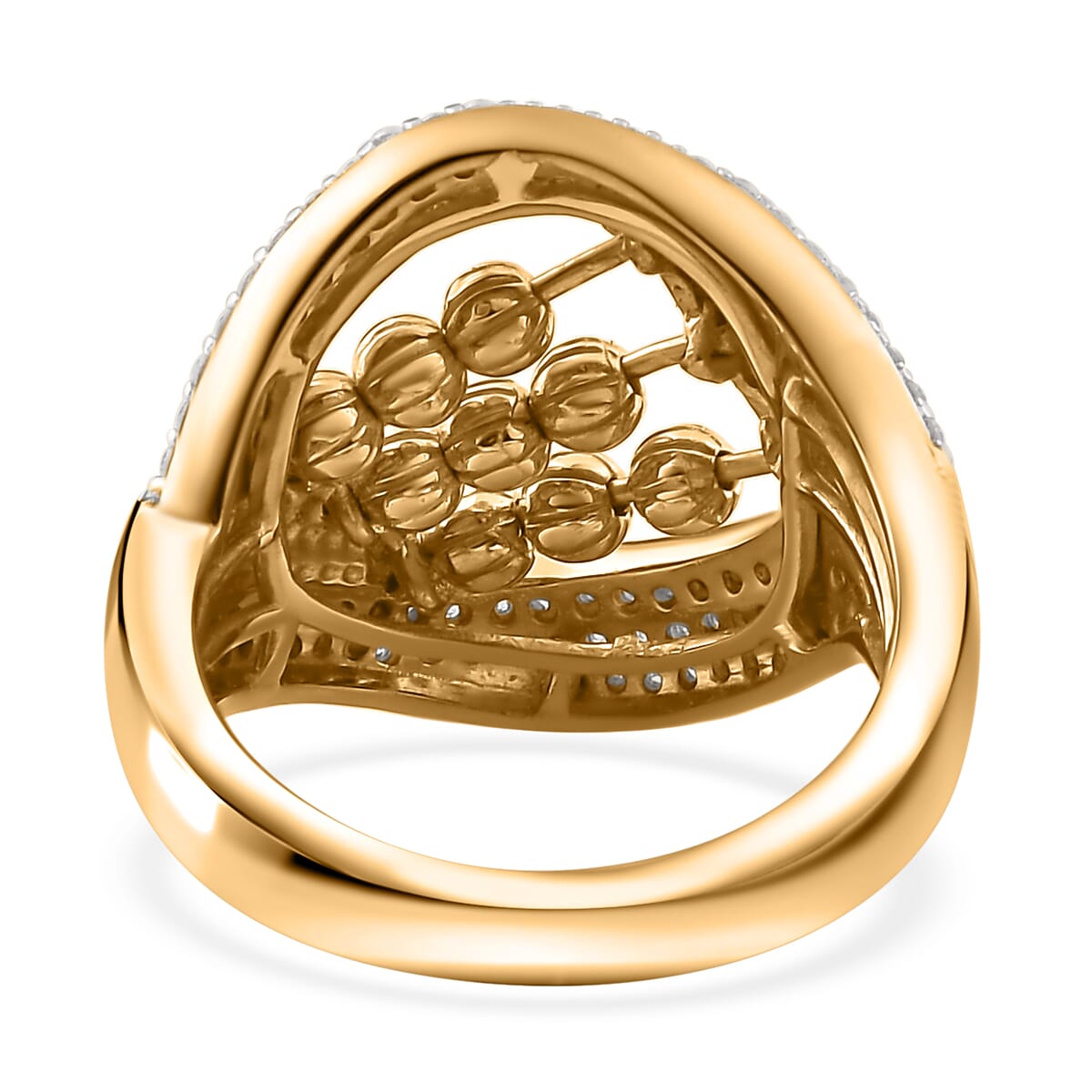 Moissanite 1.00 ctw Ring in 14K Yelllow Gold Over Sterling Silver (Size 9.0) image number 4