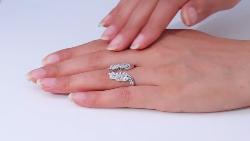 Moissanite 1.60 ctw Ring in Platinum Over Sterling Silver (Size 6.0)