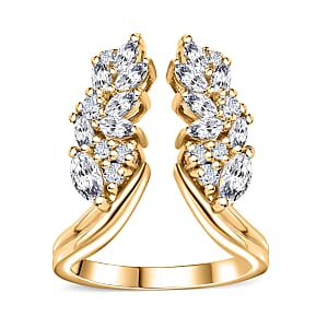 Moissanite 1.60 ctw Ring in 14K Yellow Gold Over Sterling Silver (Size 6.0)