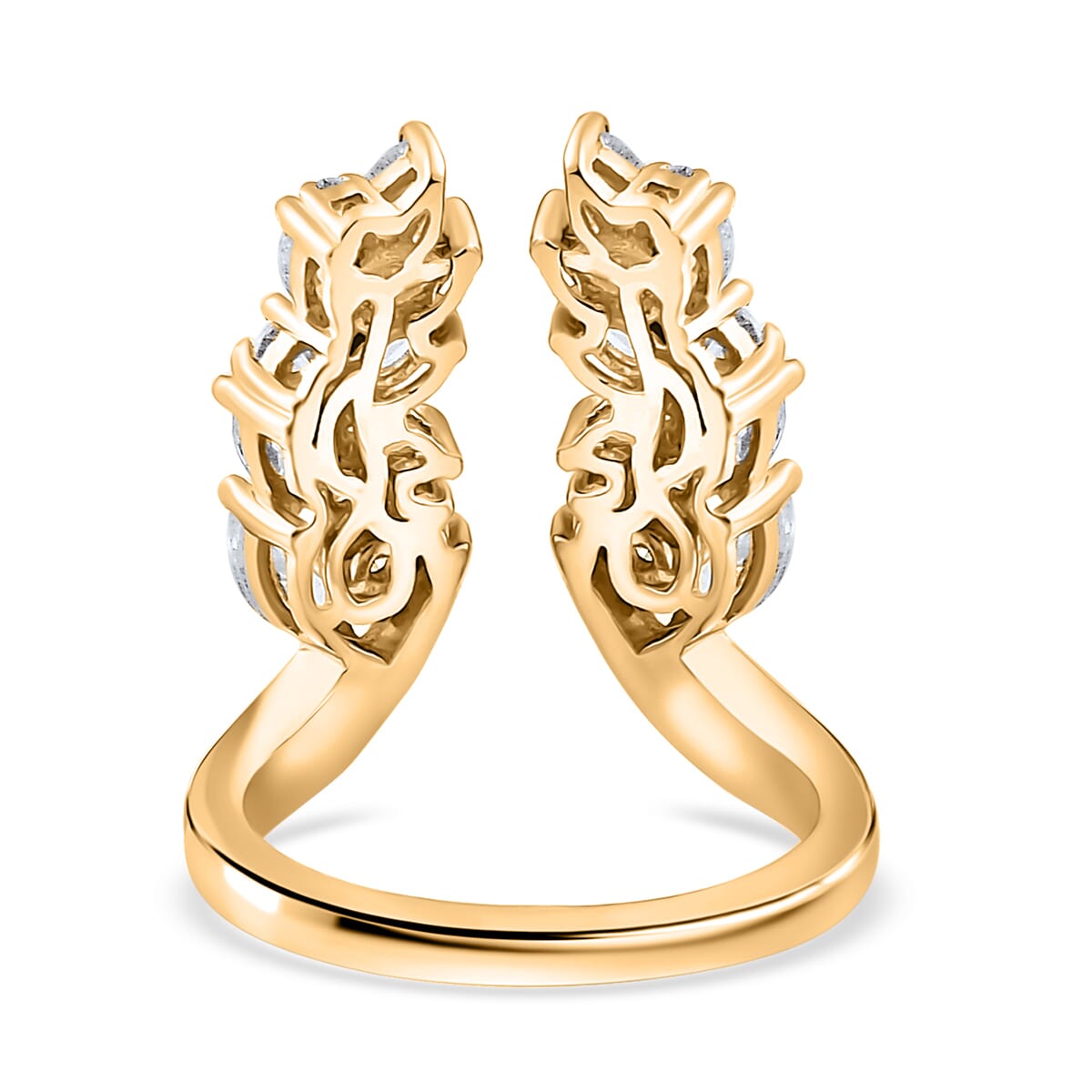 Moissanite 1.60 ctw Ring in 14K Yellow Gold Over Sterling Silver (Size 6.0) image number 4