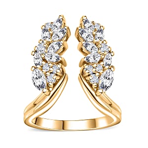 Moissanite 1.60 ctw Ring in 14K Yellow Gold Over Sterling Silver (Size 9.0)