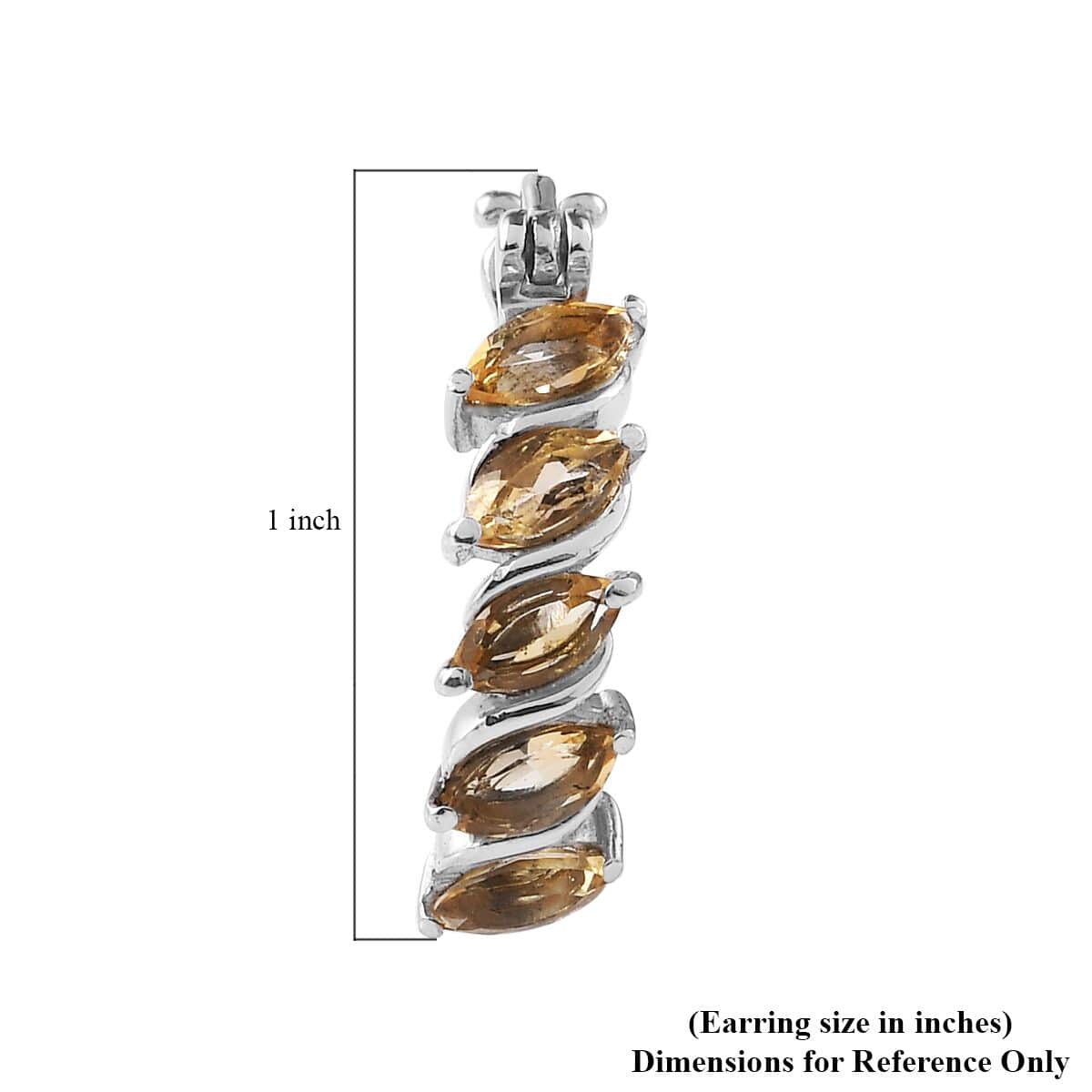 Brazilian Citrine Hoop Earrings in Stainless Steel 2.35 ctw image number 4