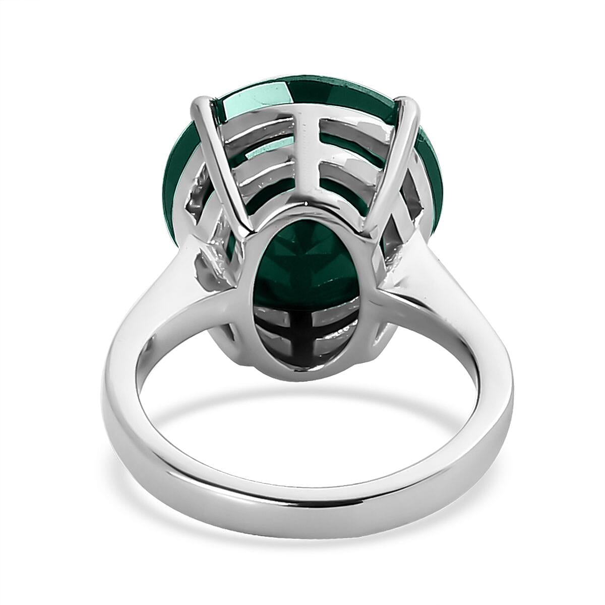 Green Onyx Solitaire Ring in Stainless Steel (Size 6.0) 7.70 ctw image number 4