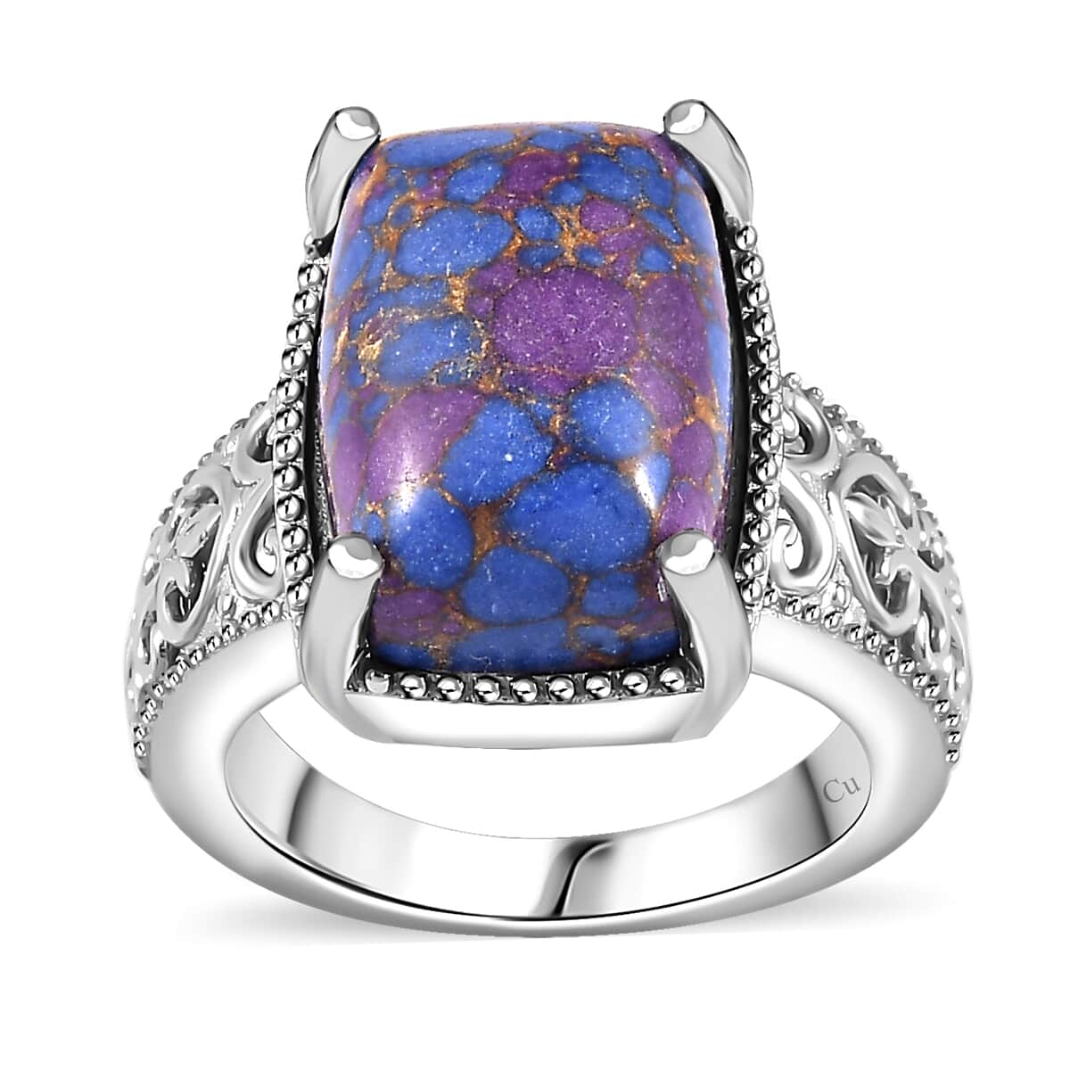 Mojave Purple Turquoise Solitaire Ring in Platinum Over Copper with Magnet (Size 11.0) 6.00 ctw image number 0