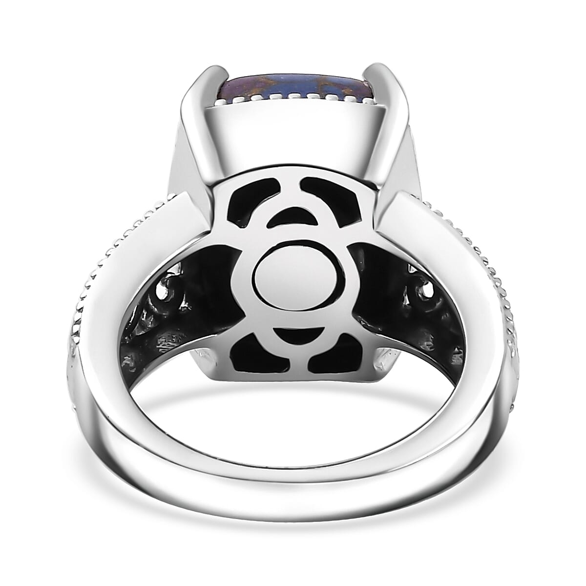 Mojave Purple Turquoise Solitaire Ring in Platinum Over Copper with Magnet (Size 8.0) 6.00 ctw image number 4