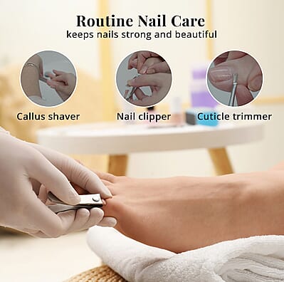BellaPro 13 Piece Pedicure Set in Sage Green Color