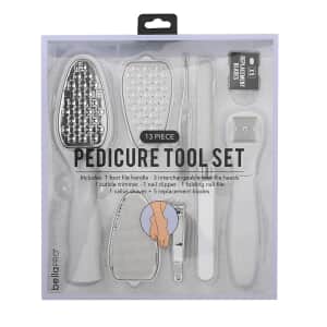 BellaPro 13 Piece Pedicure Set in Lilac Gray Color