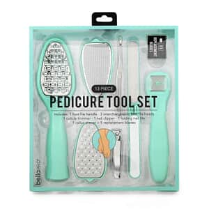 BellaPro 13 Piece Pedicure Set in Mint Color