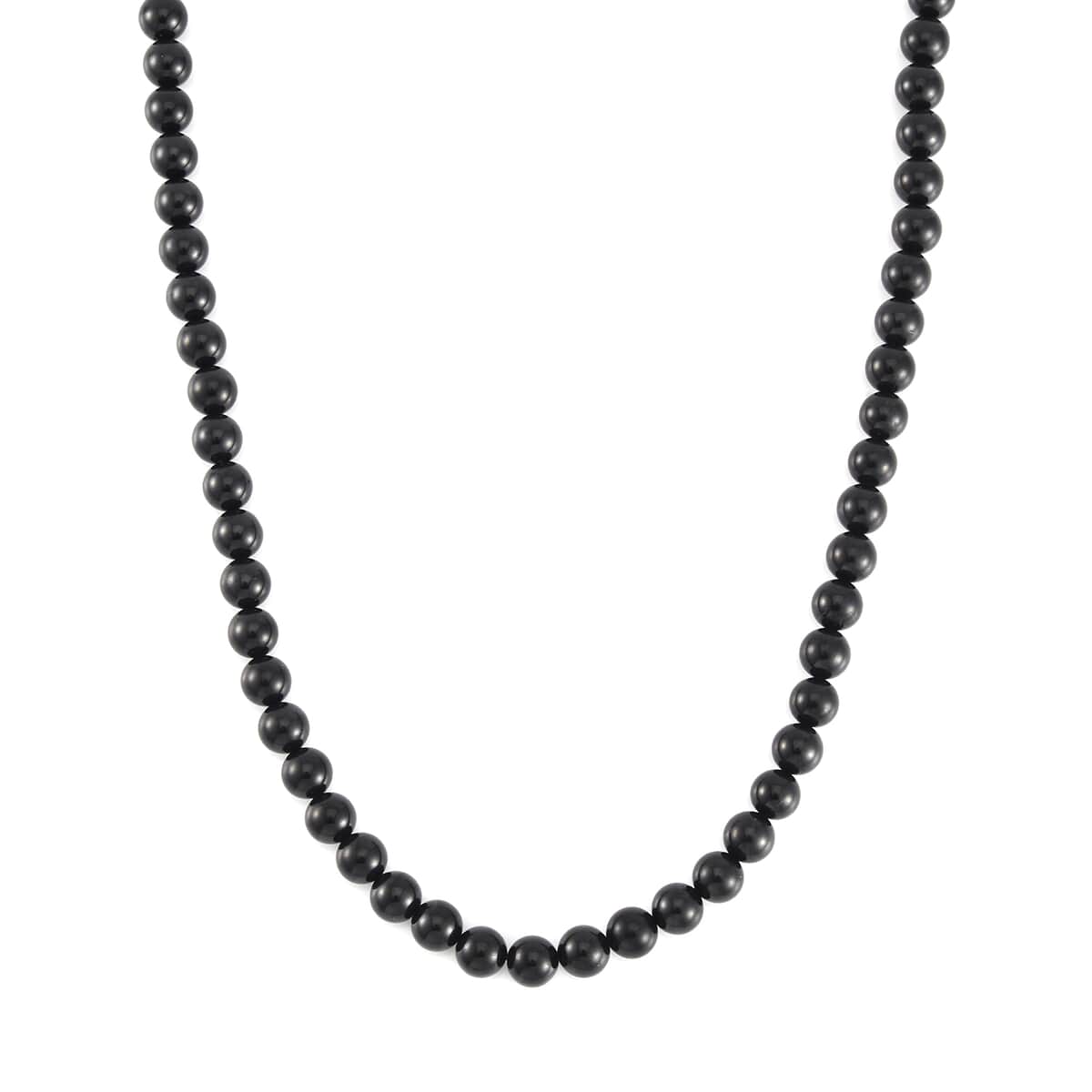 Thai Black Spinel Beaded Necklace 18-20 Inches in Rhodium Over Sterling Silver 310.00 ctw image number 0