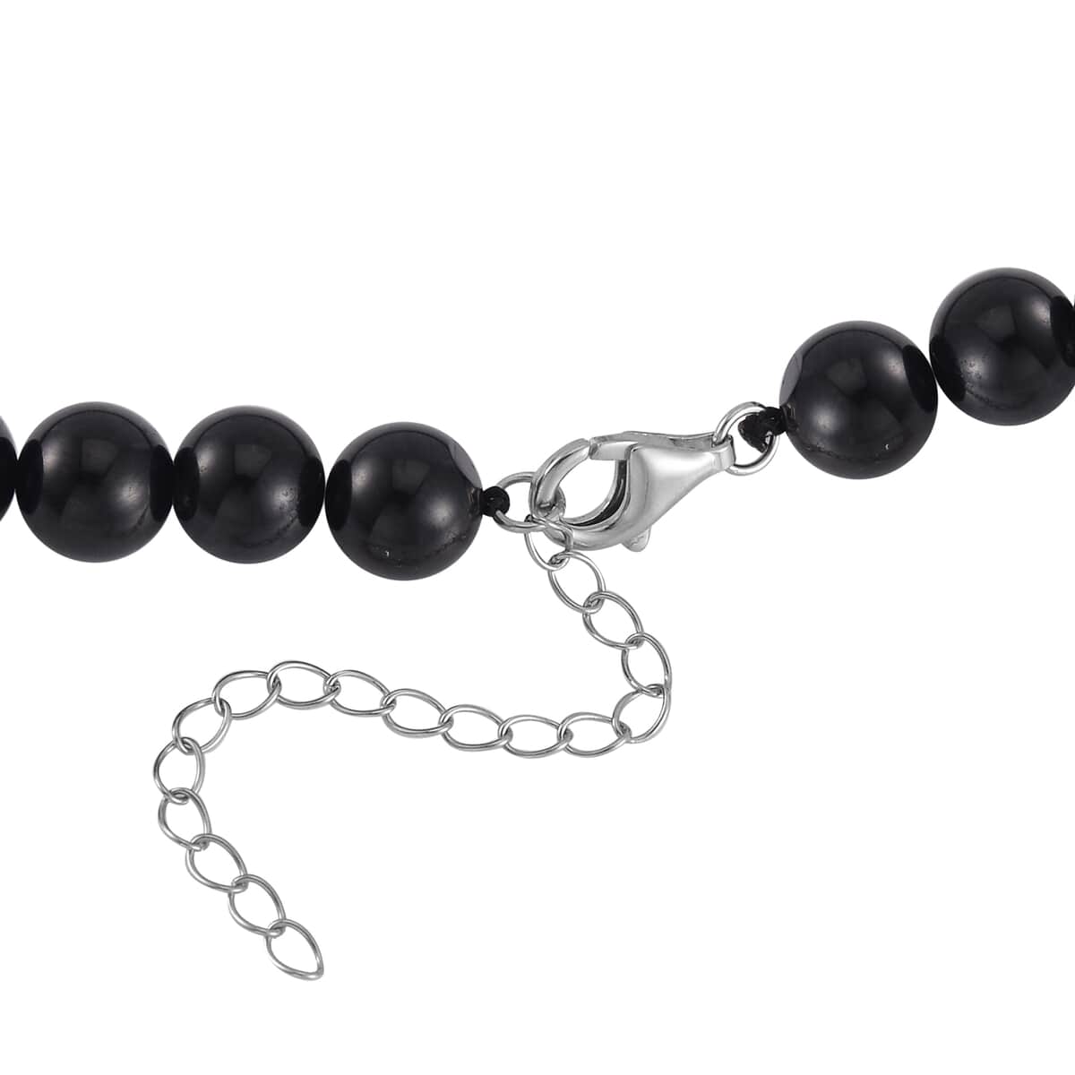 Thai Black Spinel Beaded Necklace 18-20 Inches in Rhodium Over Sterling Silver 310.00 ctw image number 3