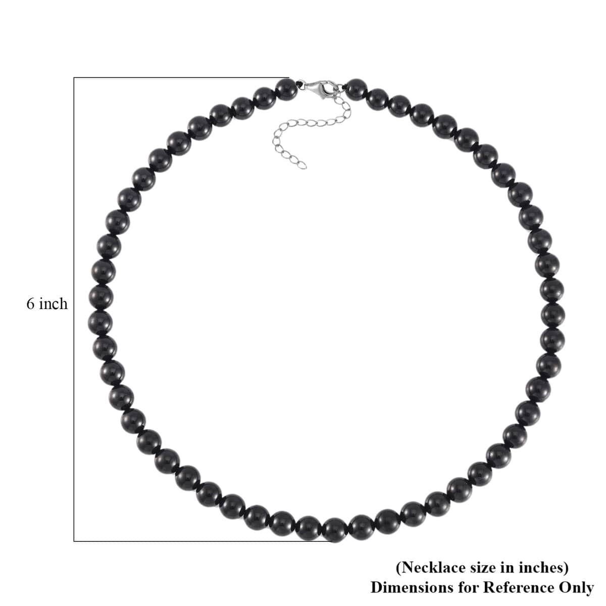Thai Black Spinel Beaded Necklace 18-20 Inches in Rhodium Over Sterling Silver 310.00 ctw image number 4