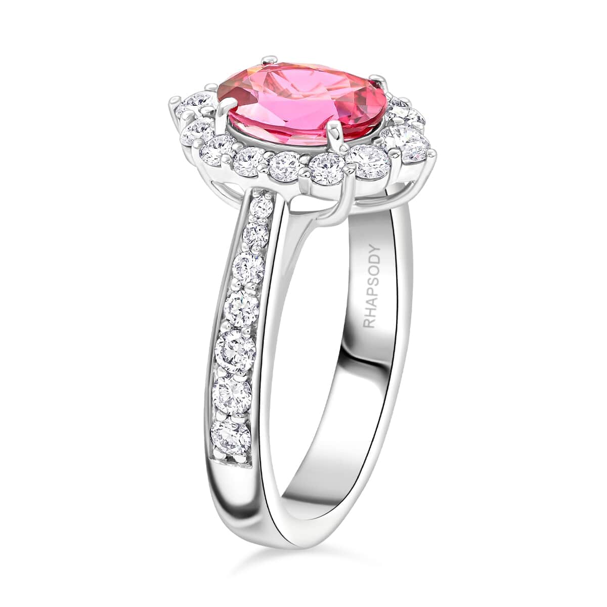 Chairman Vault Collection Certified & Appraised Rhapsody 950 Platinum AAAA Pink Spinel and E-F VS Diamond Ring (Size 7.0) 8 Grams 2.70 ctw image number 2