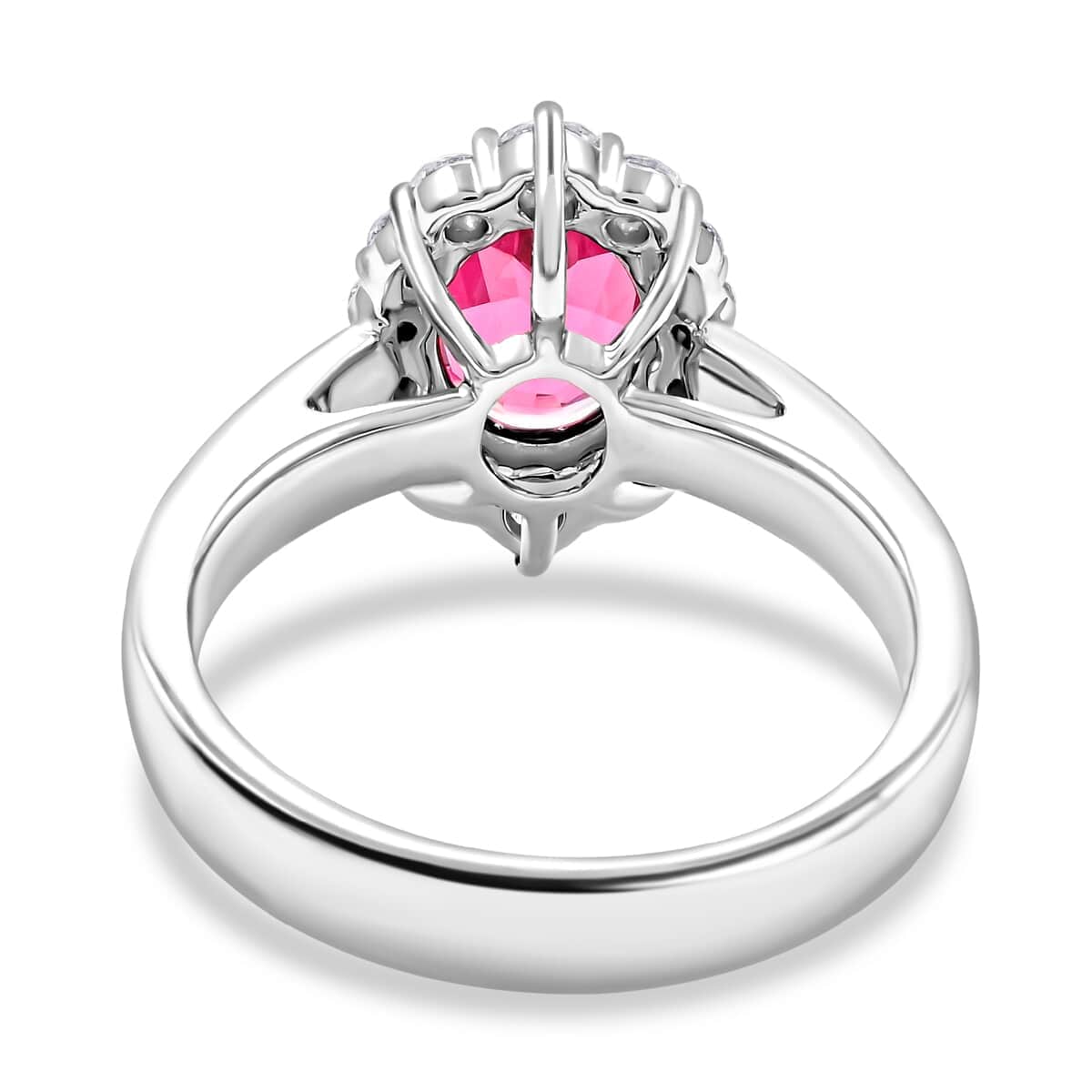 Chairman Vault Collection Certified & Appraised Rhapsody 950 Platinum AAAA Pink Spinel and E-F VS Diamond Ring (Size 7.0) 8 Grams 2.70 ctw image number 3