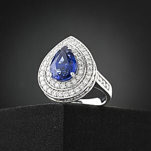 Chairman Vault Collection Certified & Appraised Rhapsody 950 Platinum AAAA Royal Ceylon Sapphire and E-F VS Diamond Ring (Size 7.0) 10.77 Grams 6.05 ctw