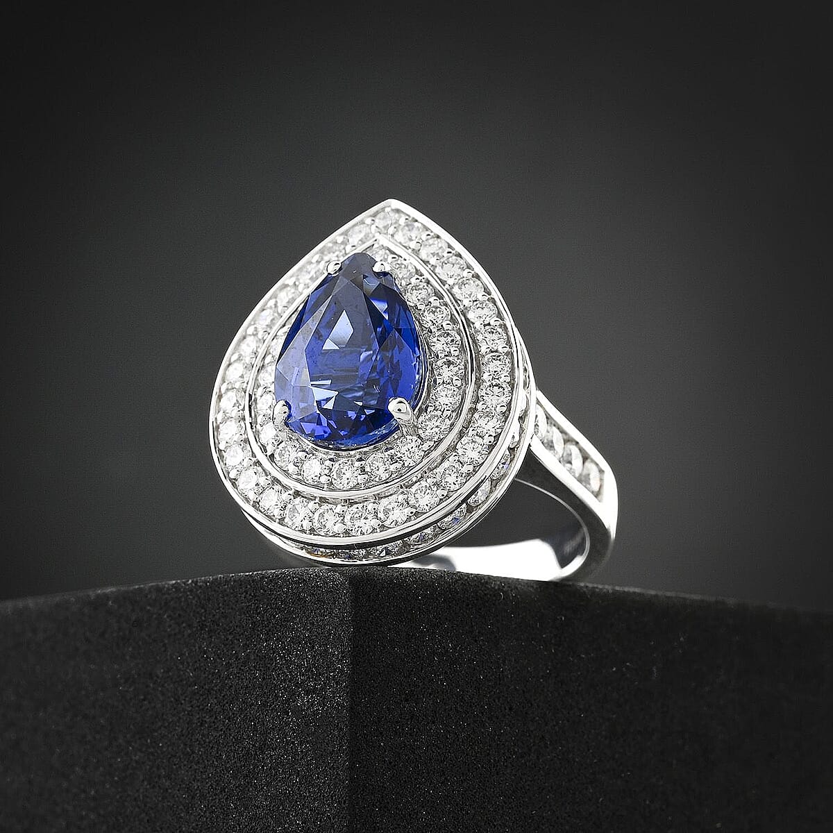 Chairman Vault Collection Certified & Appraised Rhapsody 950 Platinum AAAA Royal Ceylon Sapphire, Diamond (E-F, VS) (1.92 cts) Ring (Size 7.0) (10.77 g) 6.05 ctw image number 1