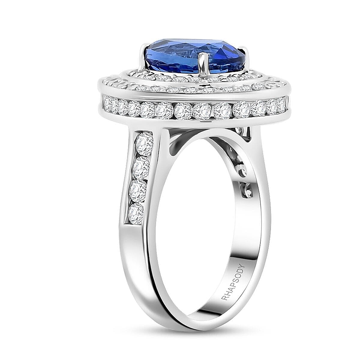 Chairman Vault Collection Certified & Appraised Rhapsody 950 Platinum AAAA Royal Ceylon Sapphire, Diamond (E-F, VS) (1.92 cts) Ring (Size 7.0) (10.77 g) 6.05 ctw image number 3